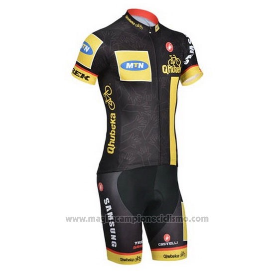 2014 Abbigliamento Ciclismo Mtn Nero e Giallo Manica Corta e Salopette